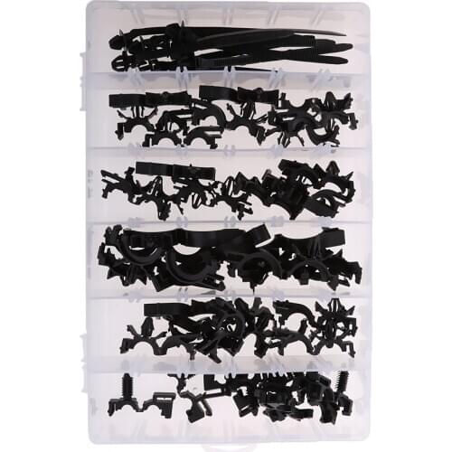 54pcs Wiring Harness Convoluted Conduit Wire Loom Routing Clips Assortment