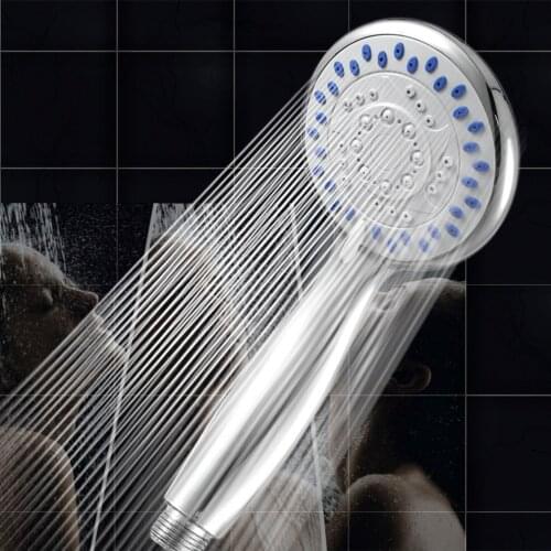 Silver Chrome Shower Head With 3 Mode Function Spray Anti-limescale Universal Handheld Home Bathroom