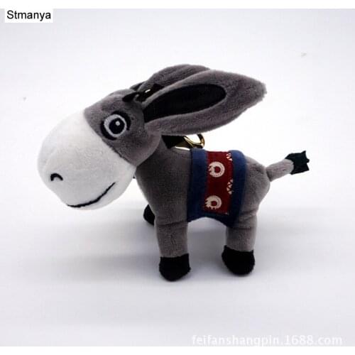 New Plush donkey Key Chain New Plush Animal Fur keychain Charm Phone Key Holder Cartoon Bag Charm Car Key Ring Gift Jewelry