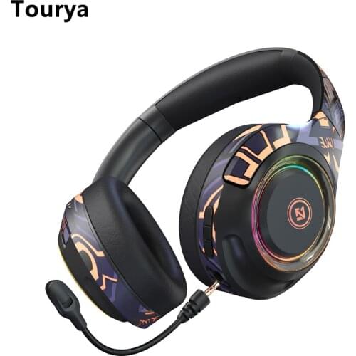 New Low Delay Wireless Gaming Headphones with Hd Mic Bluetooth Headset Colorful Led Lights Noise Cancelling Foldable Headphone