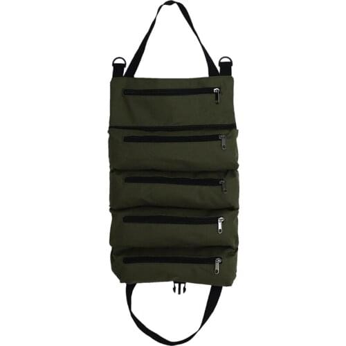 New Roll Tool Roll Multi-Purpose Tool Roll Up Bag Wrench Roll Pouch Hanging Tool Zipper Carrier Tote