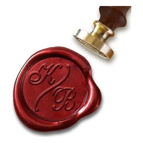 Personalized Monogram 2-Initial Custom Wax Seal Stamp 1" Die- #364 Shelley Allegro-Staggered-Wave Divider