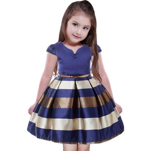 Summer Party Dresses For Girls Kids Princess Striped Girls Dress Sleeveless Knee-length Children Costume Girls party clothing