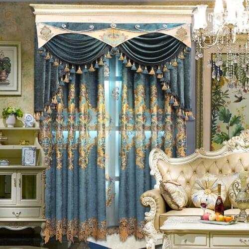 FYFUYOUFY European styl High precision jacquard curtain living room Bedroom Retro floral Printed cloth curtain/voile curtain