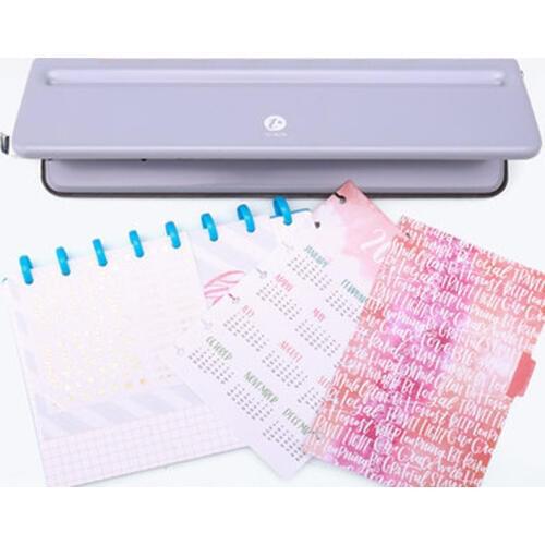 T Mushroom Hole Disc Binding Loose-Leaf Puncher Adjustable 12-Hole Punch book loose-leaf Punch Perfurador de Papel Perforadora