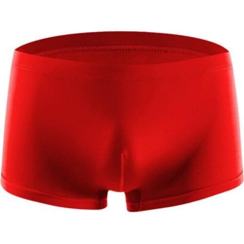 Men Ice Silk Smooth Breathable Boxers Bulge Pouch Shorts Underpants Underwear трусы мужские