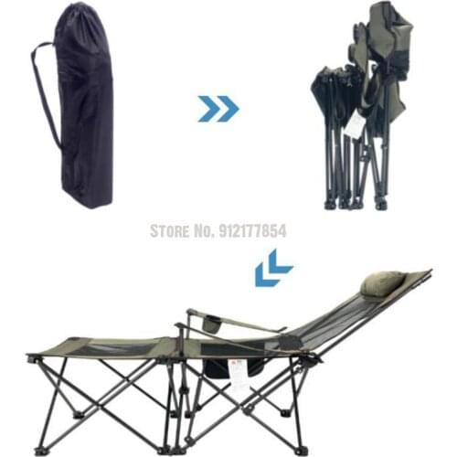Outdoor Folding Chair Convenient Lunch Break Back Reclining Chair Bed Fishing Camping Leisure Beach Chair Simple Guide Chair
