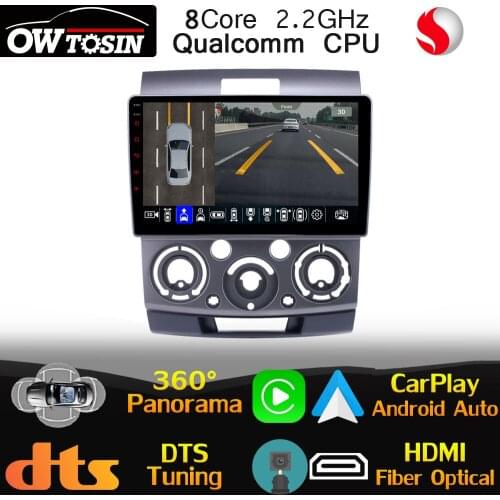 Qualcomm 8Core Android Car GPS Radio For Ford Ranger 2 Everest 2 Mazda BT-50 J97M 2006-2011 360 Camera CarPlay WiFi Optical HDMI