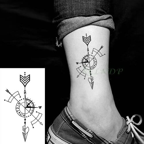 Waterproof Temporary Tattoo Stickers Compass fake Tatto Body Art Flash Tatoo Tatouage Arm Hand Back Foot Tato for Girl Women Men