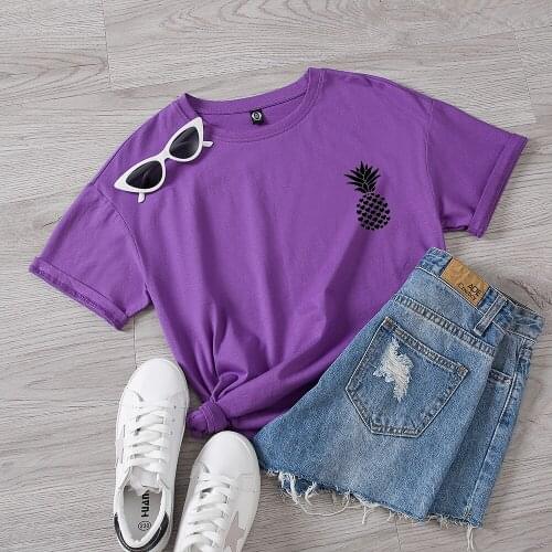 Cotton Plus Size Cool Women Tshirts Pineapple Graphic Tees Female Itself Shirts Summer Tops Hiphop Funny T Shirt 3XL Streetwear