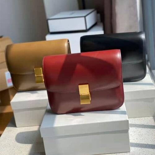 100% Genuine Leather Women Messenger Purse Casual Flap Classic Brown Lady Shoulder Crossbody Bag Stewardess Super Quality Black