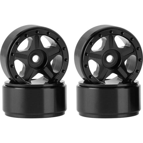 4Pcs 1.0Inch CNC Metal Beadlock Wheel Rim Hub for 1/24 RC Crawler Car Axial SCX24 90081 AXI00001 AXI00002 Parts