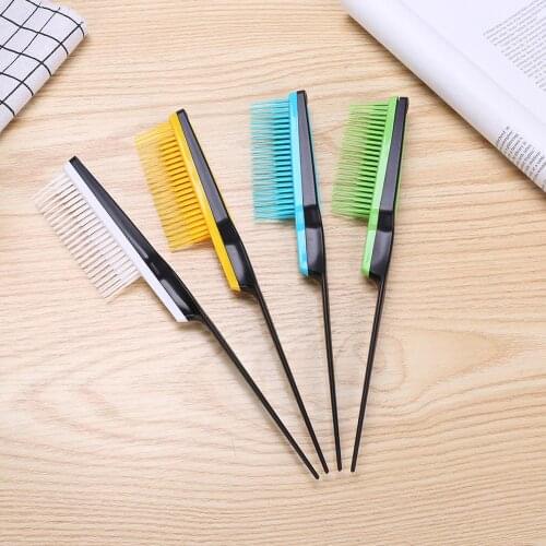 4Color Hair Comb Pointed Tail Comb Teasing Curly Hair Brush Professional Salon Hairdressing Styling Combs Tool