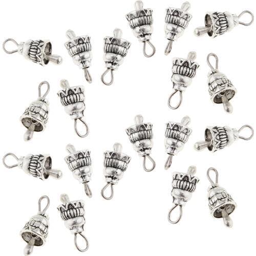 50Pcs Small Bell Pendant Unisex Fashion Jewelry Making Accessories DIY Necklace Bracelet