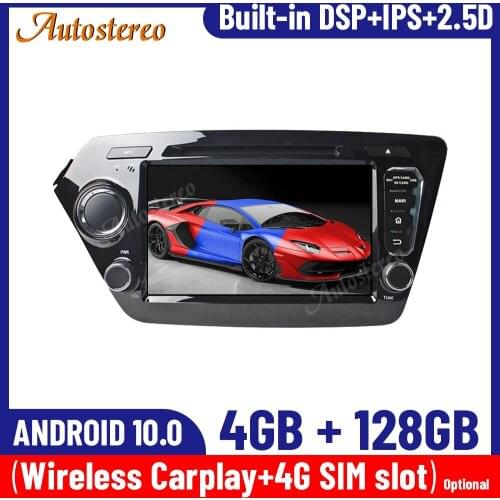For KIA K2 RIO 2010-2016 Android 10.0 128G Car GPS Navigation Multimedia Player Tape Recorder Head Unit Radio IPS Screen Carplay