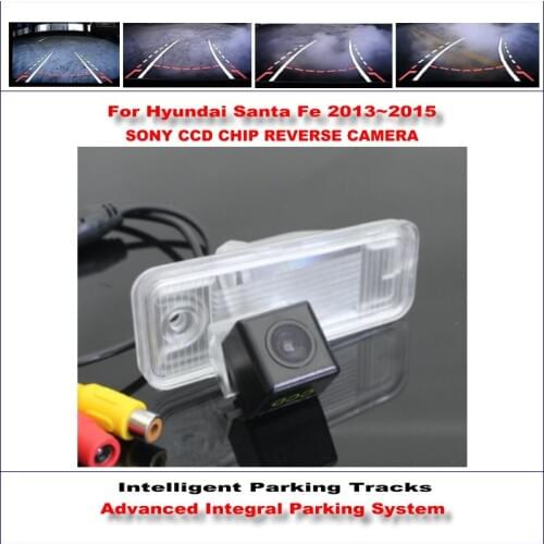 Car Rear Camera For Hyundai Santa Fe 2013-2015 Backup Reverse NTSC RCA AUX HD SONY Intelligent Parking Tracks CAM