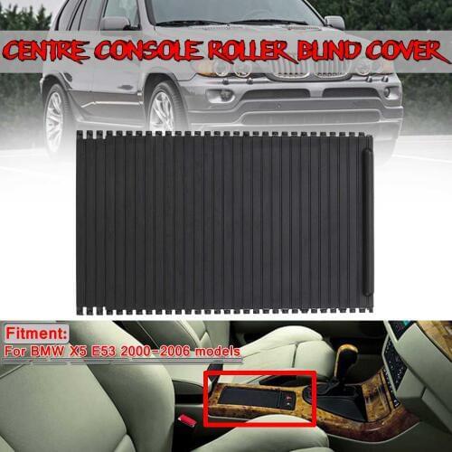 Black X5 Car Inner Centre Console Roller Blind Cover For BMW X5 E53 2000-2006 Car Water Cup Rack Storage 51168402941 51168408026