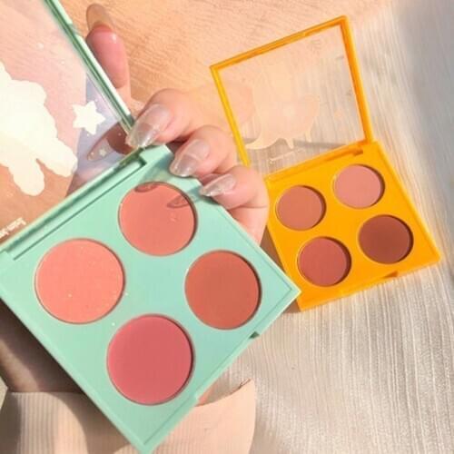 Four-color Blush 4-color Blush Palette Easy To Color, Long-lasting Natural and Non-flying Powder INS Popular Rouge