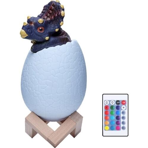 Dinosaur Toys Egg Lamp Lights 16 Colors Dinosaur Night Light Bedside Lamps Children Kids Birthday Xmas Remote Control