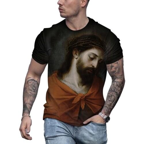 Jesus Christ Summer New 3D Pritned Short Sleeved T-Shirt For Men Christians Like Quick-Drying Oversized Tops Tees