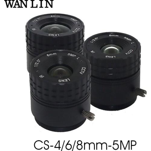 HD 5.0Megapixel IR CCTV CS Mount Lens 4/6/8mm 5MP for Security Camera Aperture F1.4 1/2.5"inch Image Format HFOV