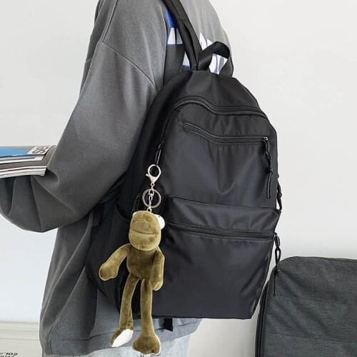 Classics Pure Color Unisex Backpack Women 2021 Fashion Casual Shoulder Packbag Large Capacity Travel Bag Student Bookbags