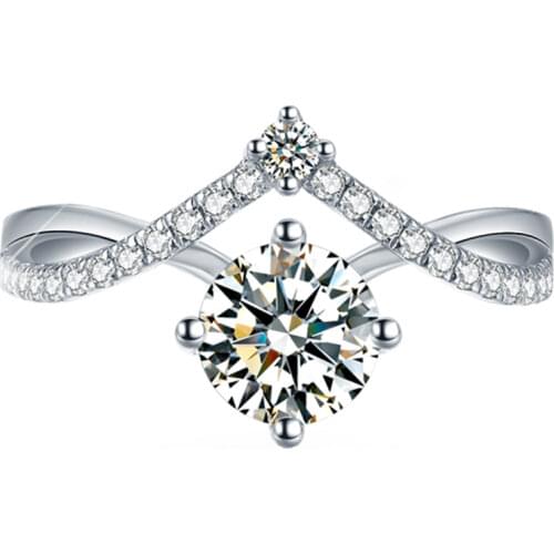 Trendy Crown Womens Rings 925 Sterling Silver Romantic Cute Wedding Luxury Engagement Exquisite Elegant Party Gift Fine Jewelry