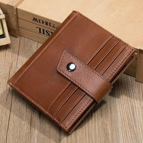 Luufan Fashion Bag Genuine Leather Card Holder Wallets Men Women Rfid Leather Slim Wallet Small Money Bag Male Purses
