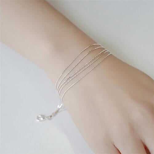 Trendy Multi Line Bracelets For Girl Jewelry Charm 925 Sterling Silver Bangles For Women Party Accessories Female Fashion Bijou
