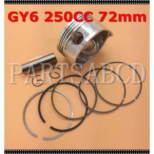 72mm GY6 250CC Water Cool Engine Piston Set GY6 250CC Scooter atv go kart