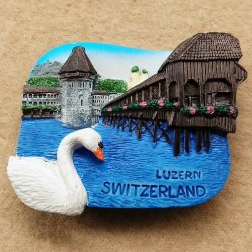 Switzerland landscape Lucerne lion Travel resin refrigerator stickers