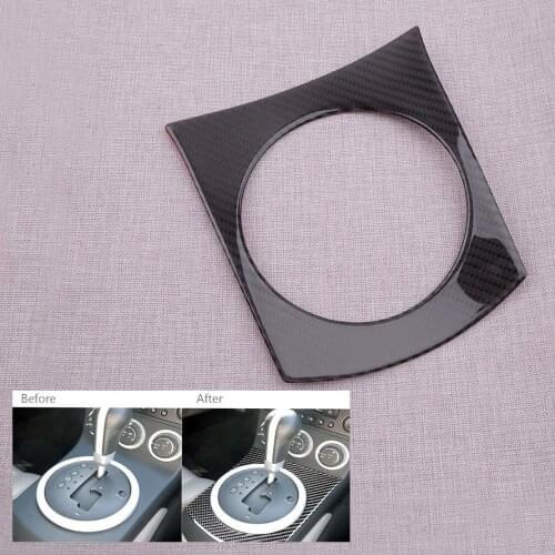 NEW Car Interior Console Gear Shift Panel Outside Sticker Trim Cover Fit for Nissan 350Z 2003-2008 2009 Carbon Fiber Black