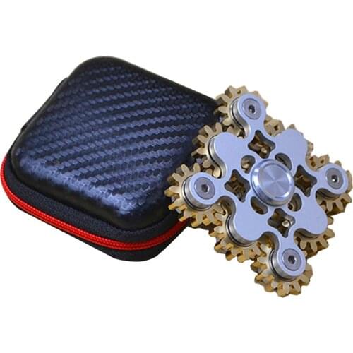 New Gears Nine-teeth linkage Fingertip Gyro EDC Hand Spinner Metal Brass Gear Finger Spinner Fidget Spinning Top Stress Relief