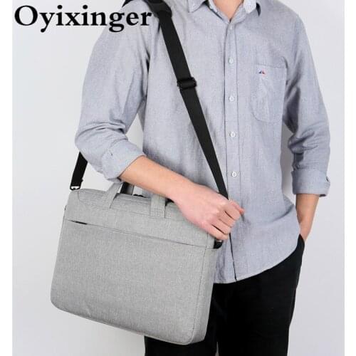 OYIXINGER Mens Laptop Bag Shockproof Laptop Bag For 14 15 Inch Macbook Lenovo Hp Waterproof Shoulder Bags Office Handbags Male