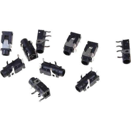 PJ321 3.5mm Female Audio Connector 4 Pin SMT Headphone Jack Socket PJ-321 PCB Mount Stereo Jack 10pcs/lot
