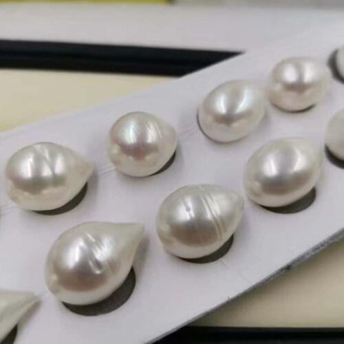 14-18mm length drop freshwater pearl half drilled loose beads for earring pendant