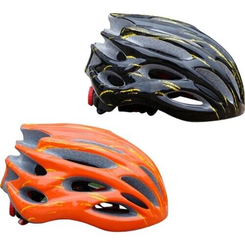 Professional Cycling Bike Helmet for Men Women, Lightweight Adjustable Bicycle Helmet - Black / Orange 57-62cm