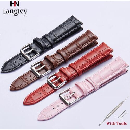 Wristwatch Straps For Men Women Watchbands 12-24mm Watches Accessories Genuine Leather Waterproof Soft Watchbands