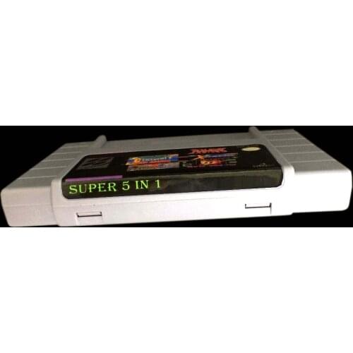 Super 5 In 1 With DonKong 3/Soccer / Rockman X 16 Bit Gray Game Card For USA NTSC Game Player