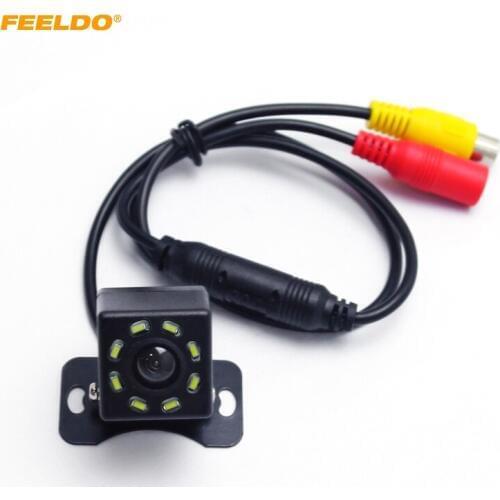 FEELDO 5Set DC12V Universal Car Rear View Camera With 8-LED Light Auto Reversing Backup Camera #FD5121