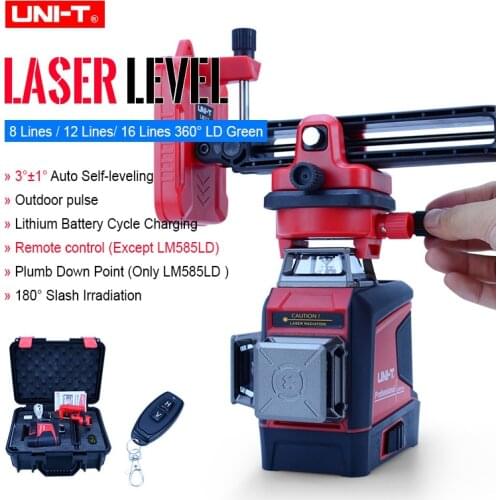 UNI-T 3D Green Laser Level 8/12/16 line 360 30m/40m Horizontal Vertical Self-Leveling Cross Indoor Outdoor Remote Control Tester