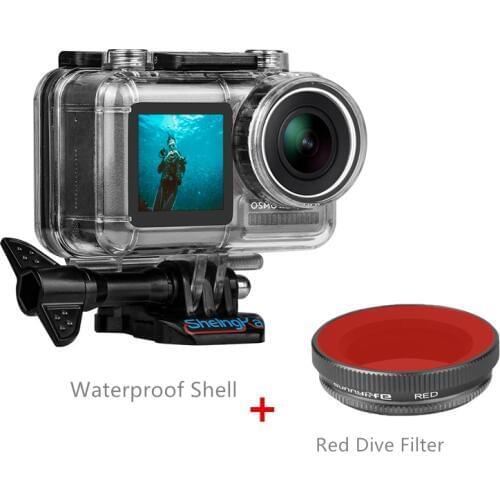 40M Waterproof Case Diving Protective cover Shell Housing Red / purple diving filter for dji osmo action sport camera