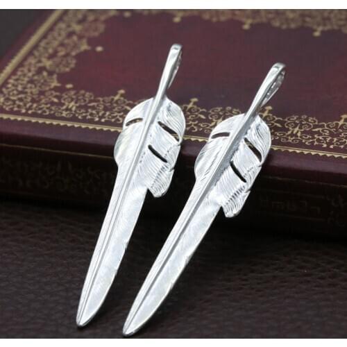 S925 Sterling Silver Jewelry Takahashi Goro Necklace Pendant Japan And South Korea New Silver Feather Pendant