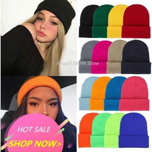2021 Winter Hats for Women Men New Beanies Knitted Solid Cool Hat Girls Autumn Female Beanie Caps Warmer Bonnet Casual Cap