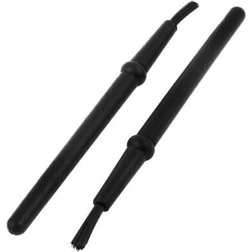 2PCS 20mm x 4mm Black Plastic Round Handle Clean Anti Static ESD Brush
