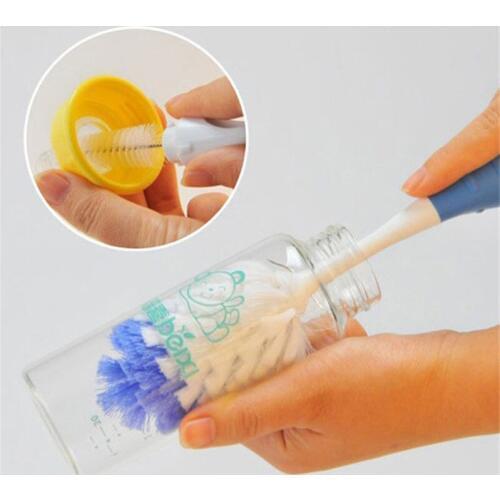 2 In1 Baby Bottle Brushes Nipple Brushes Spout Tube Teat Sponge Baby Feeding Bottle Cleaning Brush Multifunction Brush New