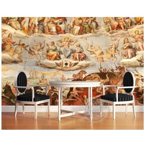 3D wall murals wallpaper custom picture mural European oil painting mythological angel and demon mural wall paper 3d room decor