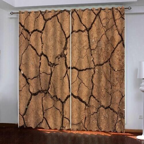 3D Window Curtain Field crack pictures Luxury Blackout Living Room office Bedroom Customized size