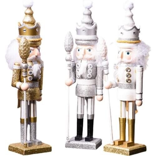 42cm Classical Germany Fairy Tale Wood Nutcracker Toy Figures Kids Crafts Educational Toys for Children Wooden Doll Miniatures