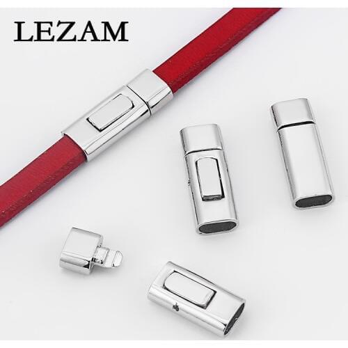 5sets Tone Fashion Snap Bayonet Clasp For 10*5mm Flat Leather Cord Diy Bracelet Bangle Jewelry Findings Bijoux 31*12mm